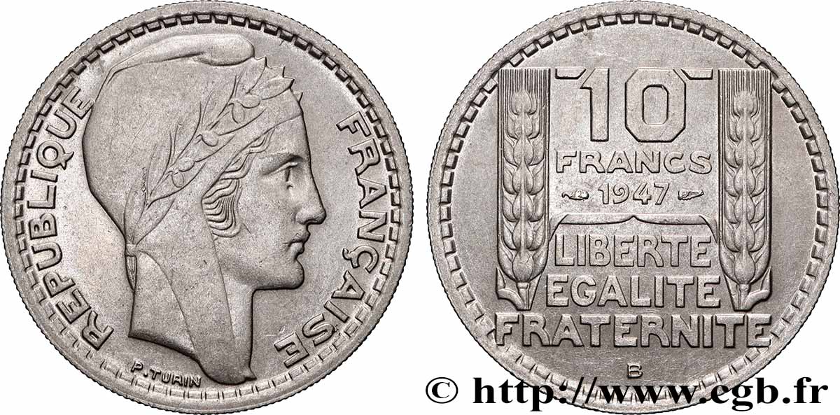 10 francs Turin, grosse tête 1947 Beaumont-Le-Roger F.361A/5 MS