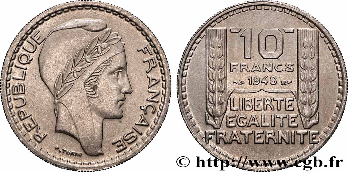 10 francs Turin, petite tête 1948 F.362/3 SUP+