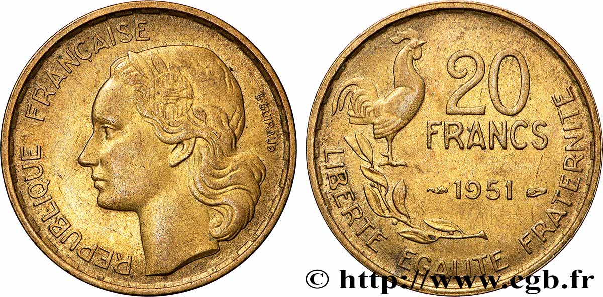 20 francs G. Guiraud 1951 F.402/7 SUP+