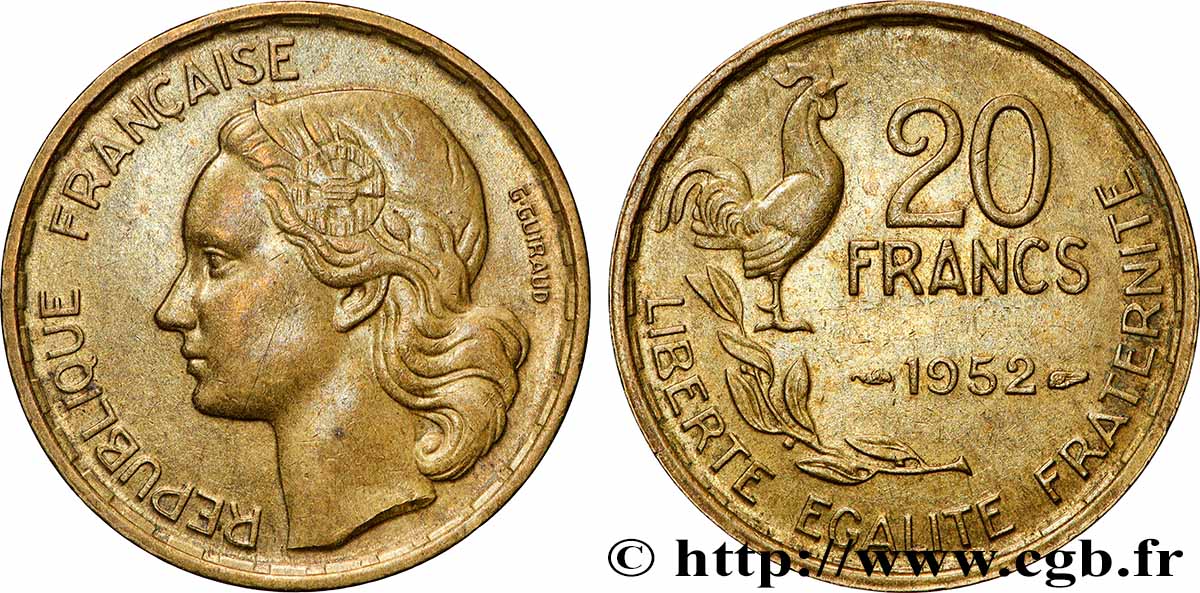 20 francs G. Guiraud 1952 F.402/9 MS