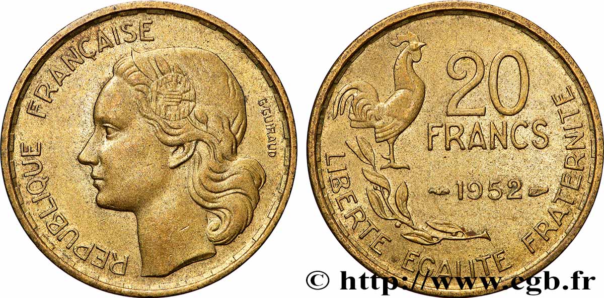 20 francs G. Guiraud 1952 F.402/9 VZ+