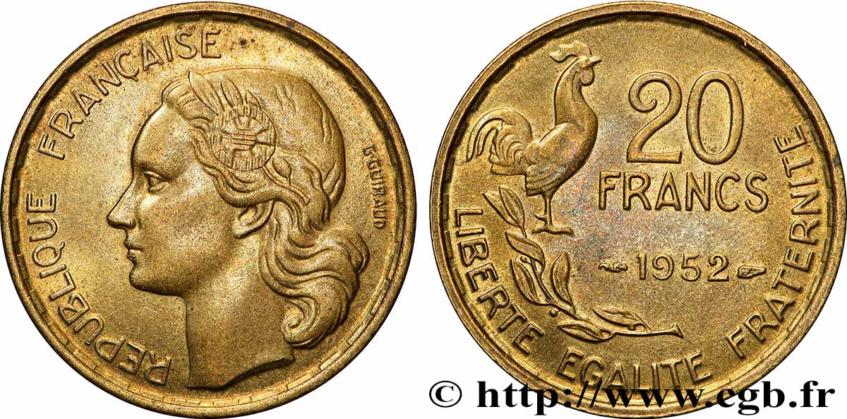 20 francs G. Guiraud 1952 F.402/9 SPL+
