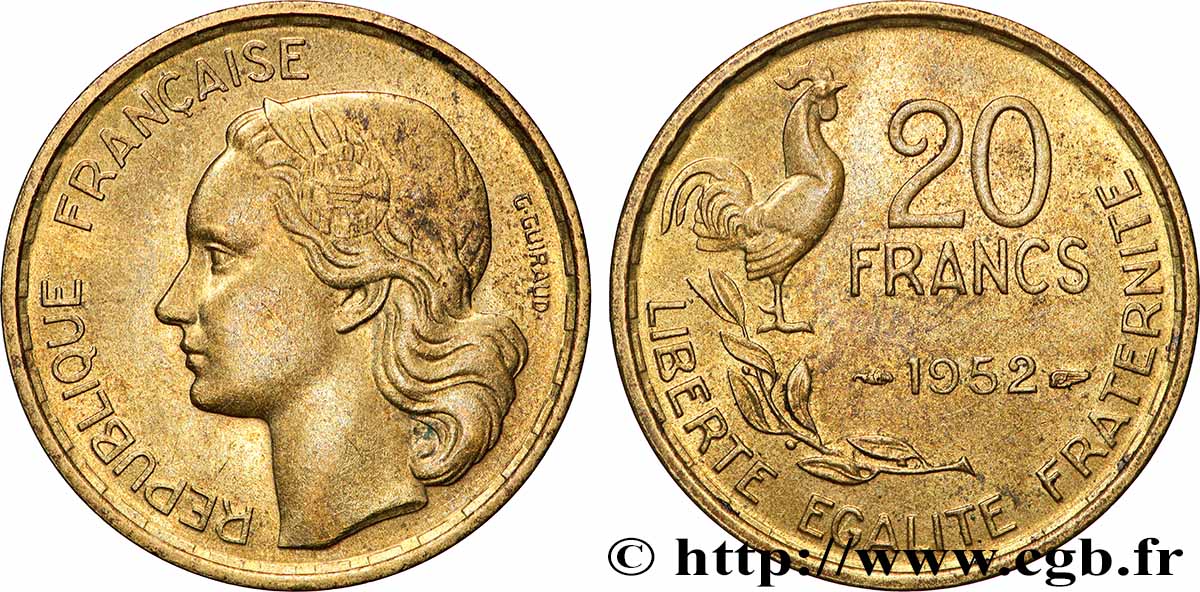 20 francs G. Guiraud 1952 F.402/9 VZ+