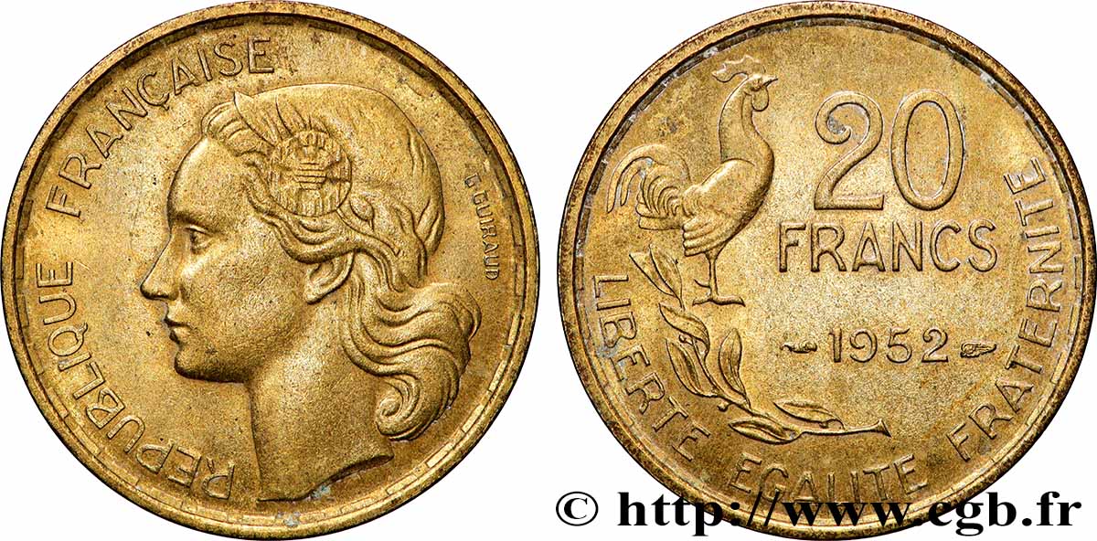 20 francs G. Guiraud 1952 F.402/9 MS