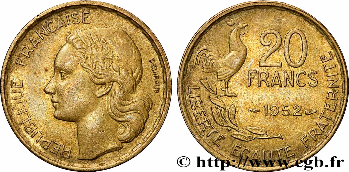 20 francs G. Guiraud 1952 F.402/9 SUP+