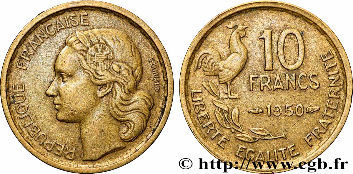 10 francs Guiraud 1950 F.363/2 TTB+