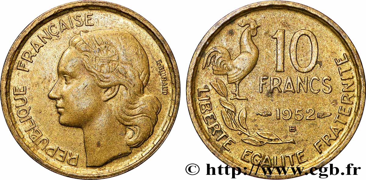 10 francs Guiraud 1952 Beaumont-Le-Roger F.363/7 VZ+
