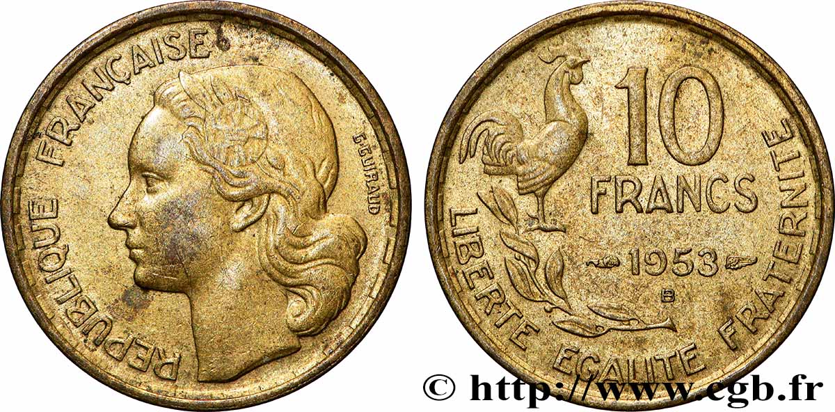 10 francs Guiraud 1953 Beaumont-Le-Roger F.363/9 SUP