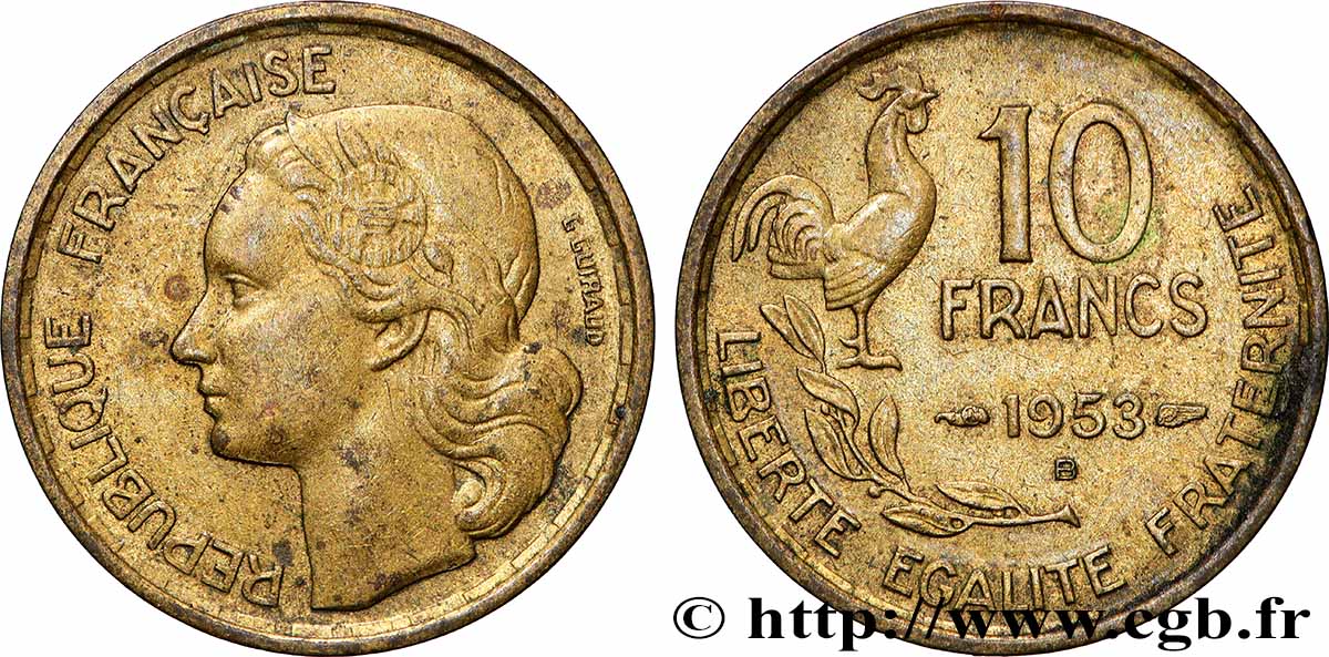 10 francs Guiraud 1953 Beaumont-Le-Roger F.363/9 VZ