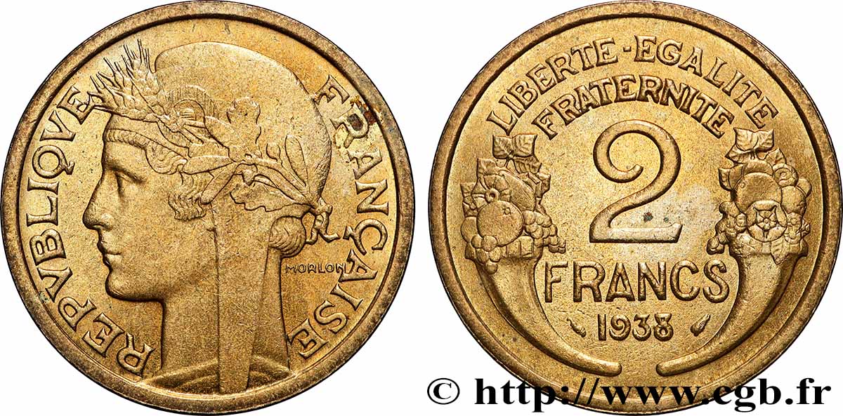 2 francs Morlon 1938 F.268/11 MBC+