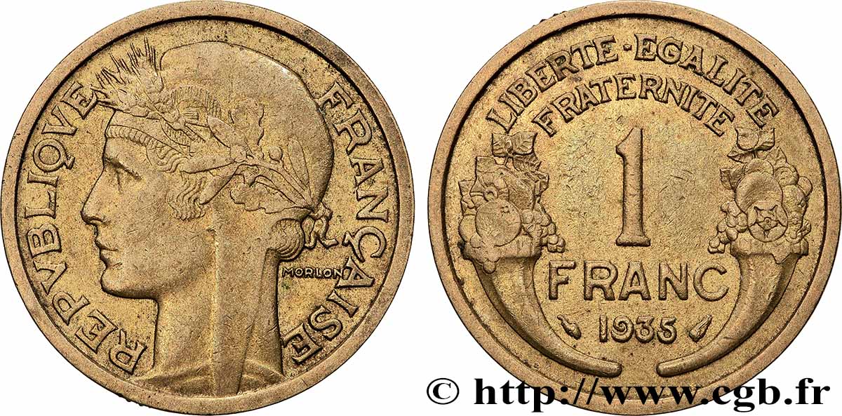1 franc Morlon 1935 Paris F.219/6 XF