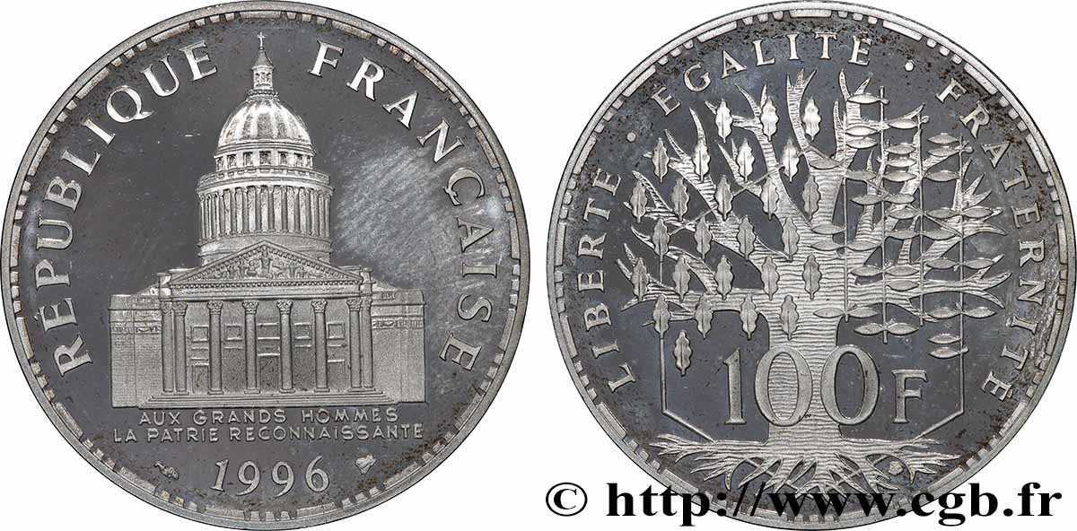 100 francs Panthéon, Belle épreuve 1996 F.451/19 SPL+
