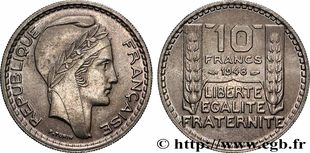 10 francs Turin, petite tête 1948 F.362/3 VZ