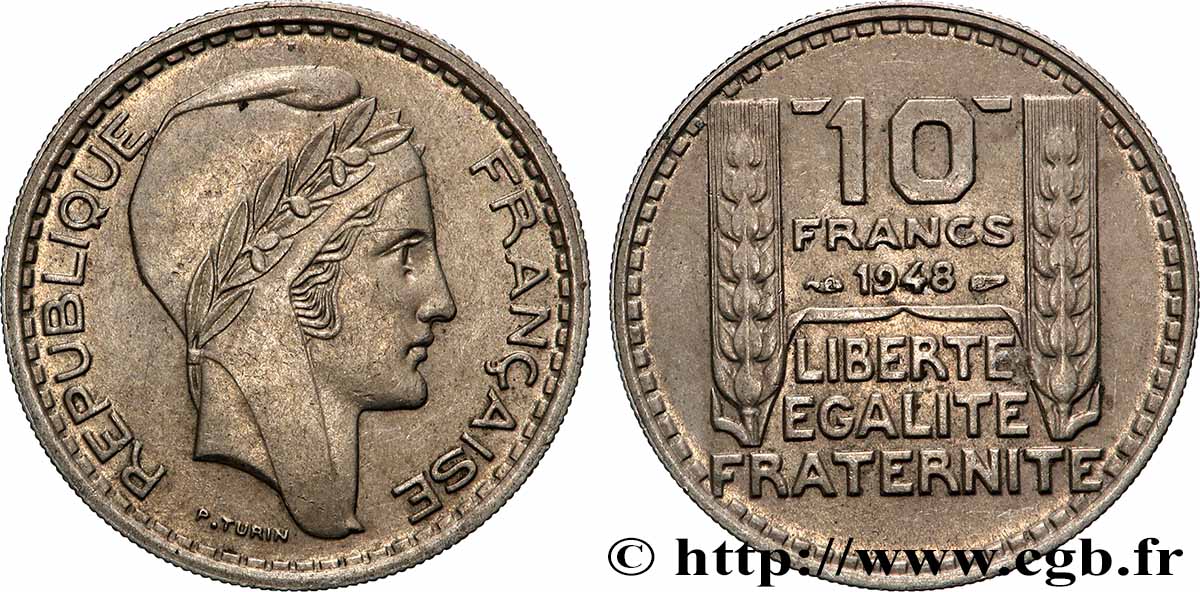10 francs Turin, petite tête 1948 F.362/3 SPL