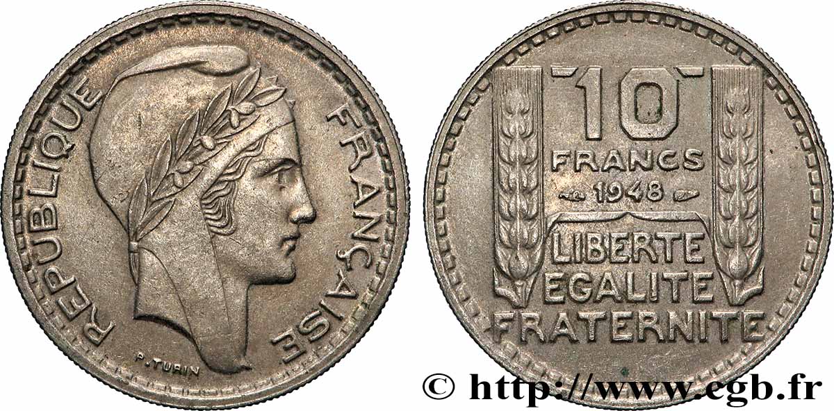 10 francs Turin, petite tête 1948 F.362/3 VZ