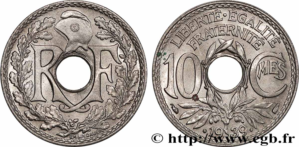 10 centimes Lindauer, maillechort 1939 F.139/3 MS65