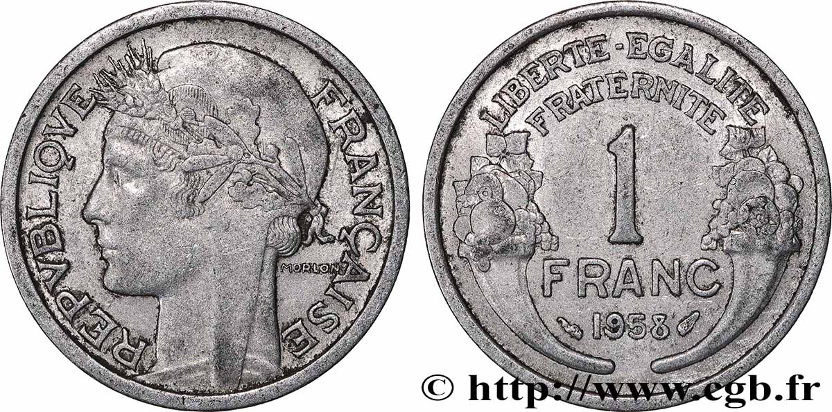 1 franc Morlon, légère 1958 F.221/21 SPL