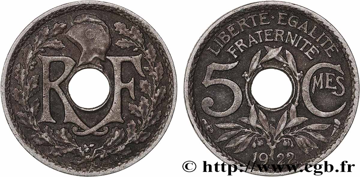 5 centimes Lindauer, petit module 1922 Paris F.122/4 SUP