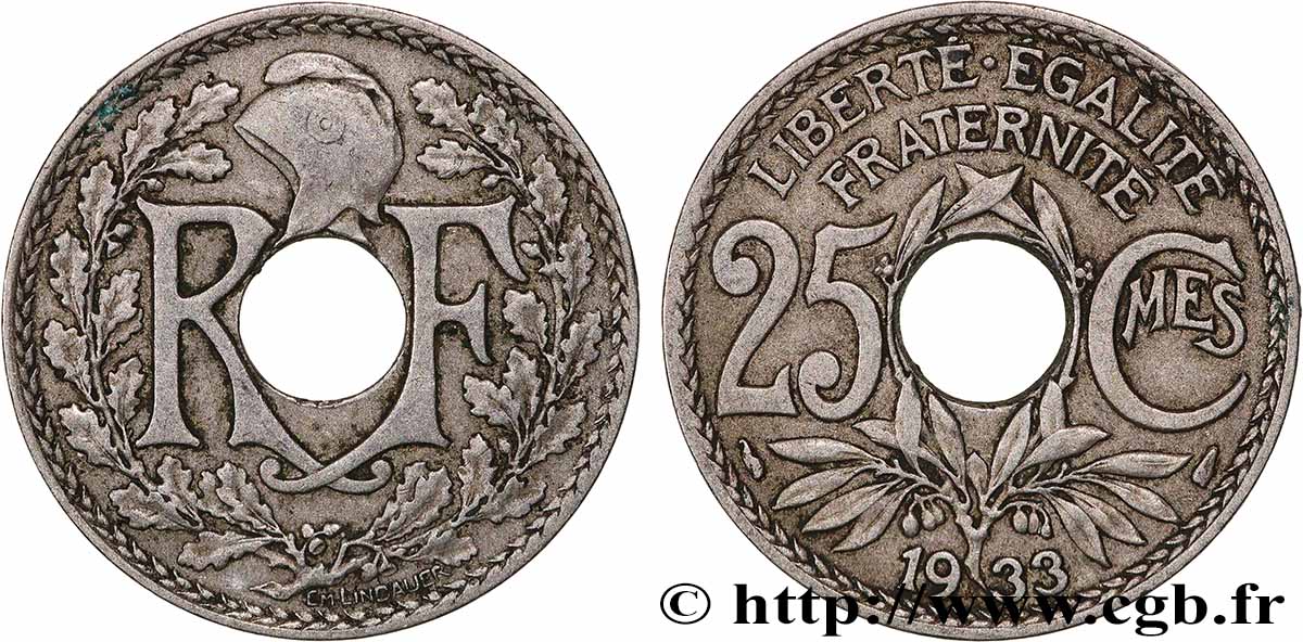25 centimes Lindauer 1933 F.171/17 TTB+