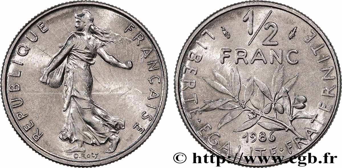 1/2 franc Semeuse 1986 Pessac F.198/25 MS