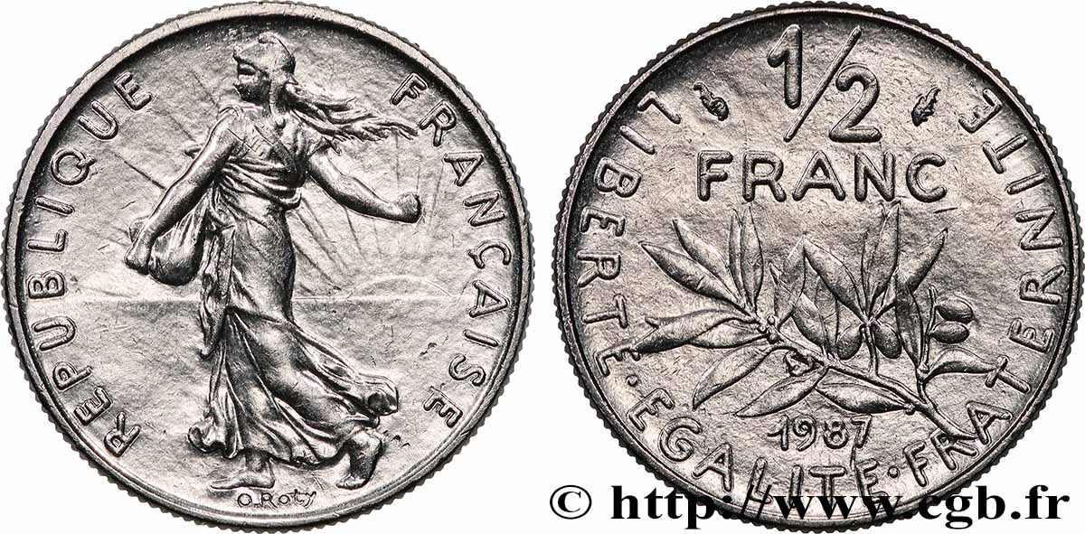 1/2 franc Semeuse 1987 Pessac F.198/26 fST