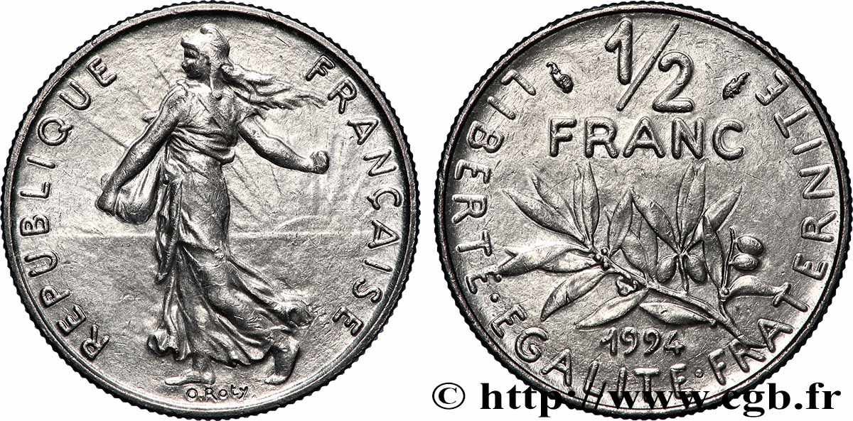 1/2 franc Semeuse, différent dauphin 1994 Pessac F.198/36 SC