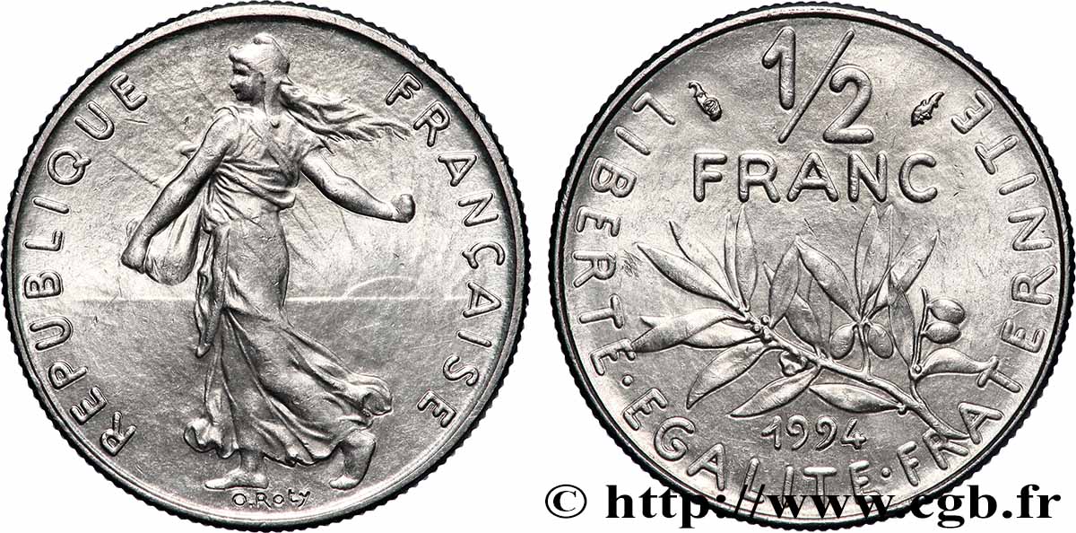 1/2 franc Semeuse, différent dauphin 1994 Pessac F.198/36 fST