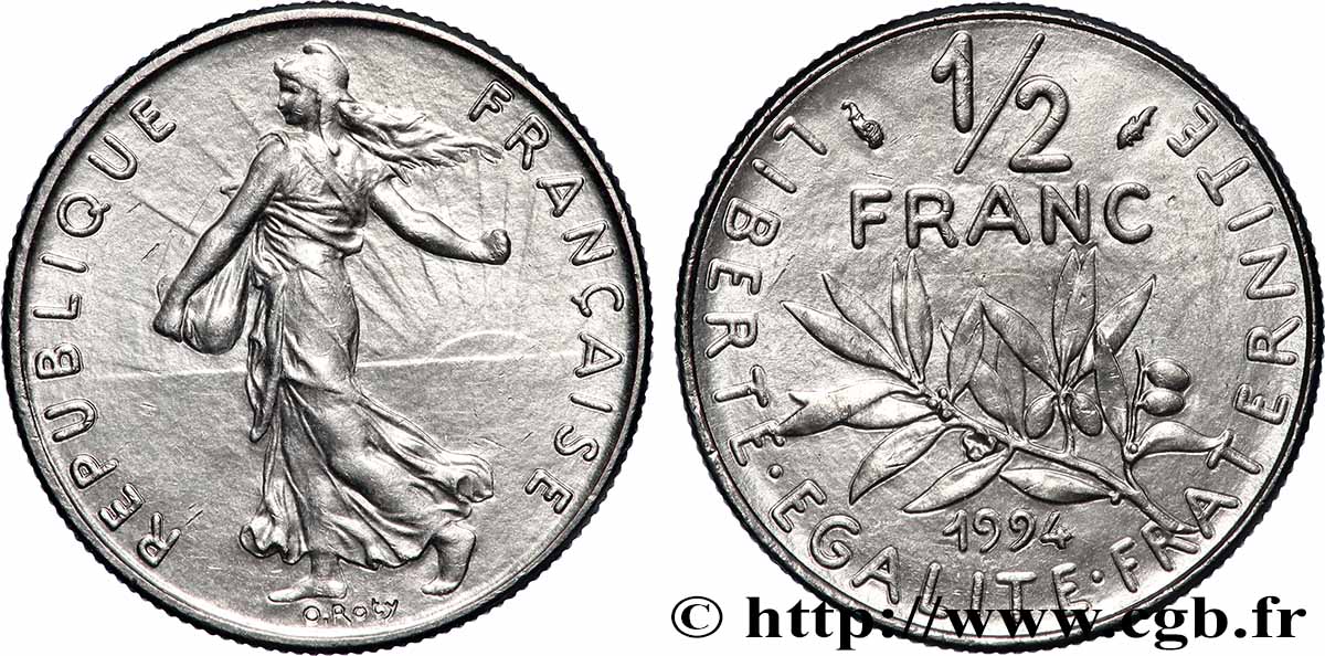 1/2 franc Semeuse, différent dauphin 1994 Pessac F.198/36 fST
