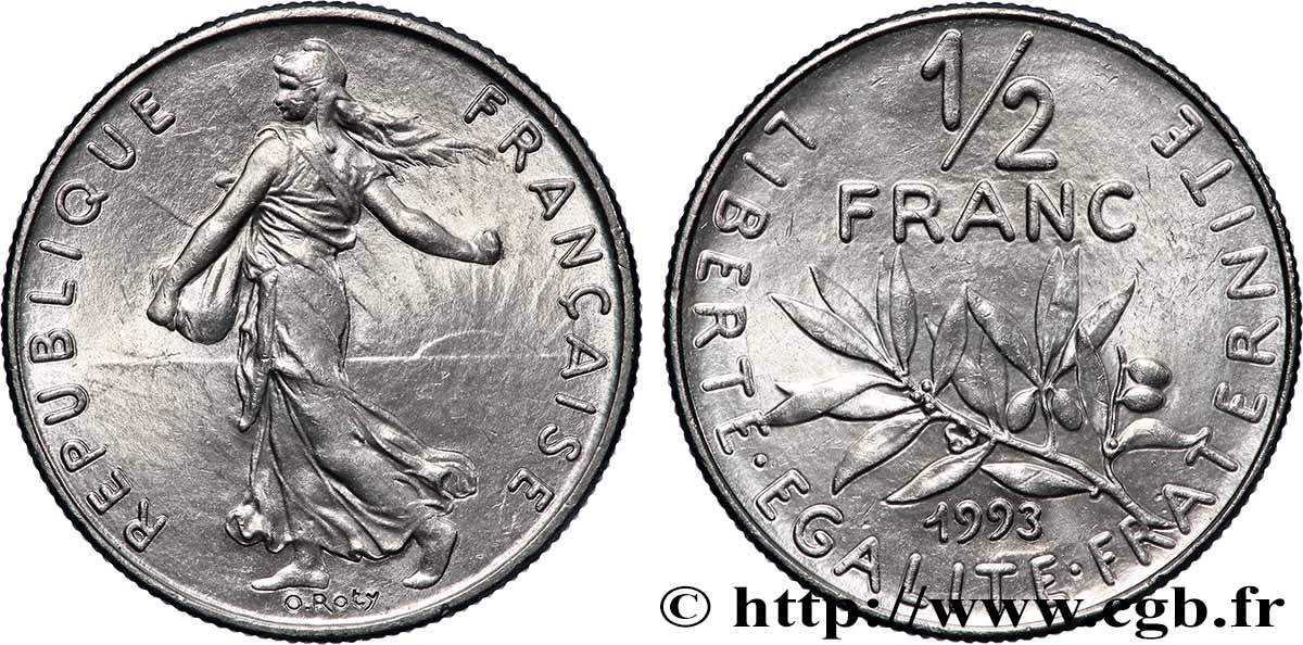 1/2 franc Semeuse 1993 Pessac F.198/34 SPL