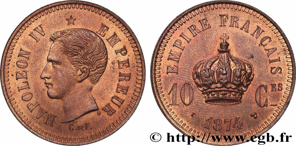 Essai de 10 centimes 1874 Bruxelles GEM.23 1 fST+