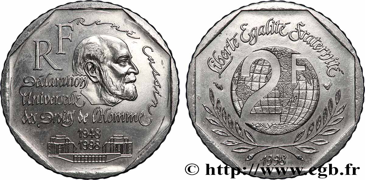 2 francs René Cassin 1998 F.276/2 SPL+