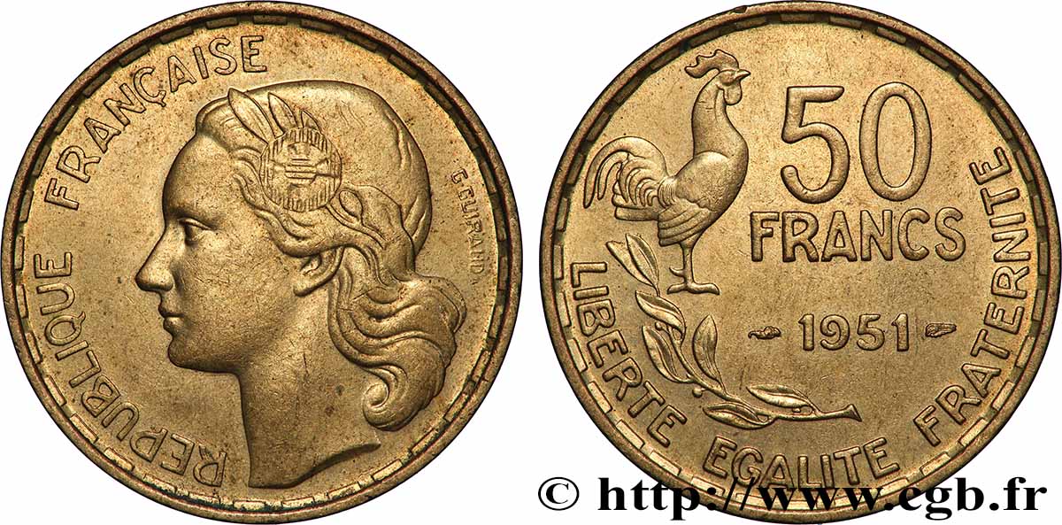 50 francs Guiraud 1951 F.425/5 VZ