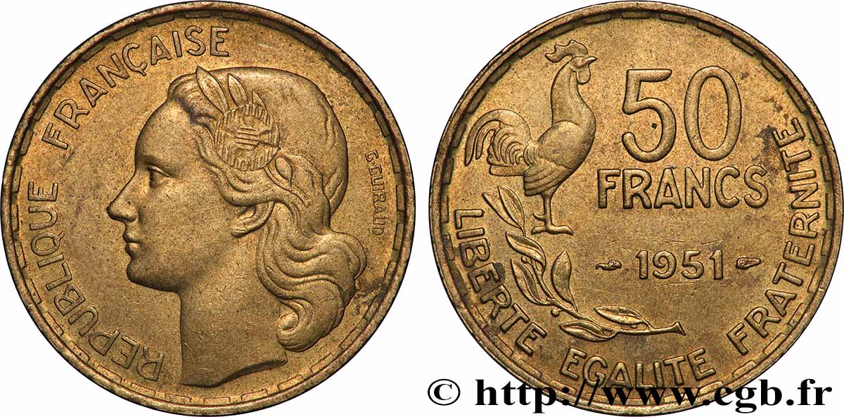 50 francs Guiraud 1951 F.425/5 SUP