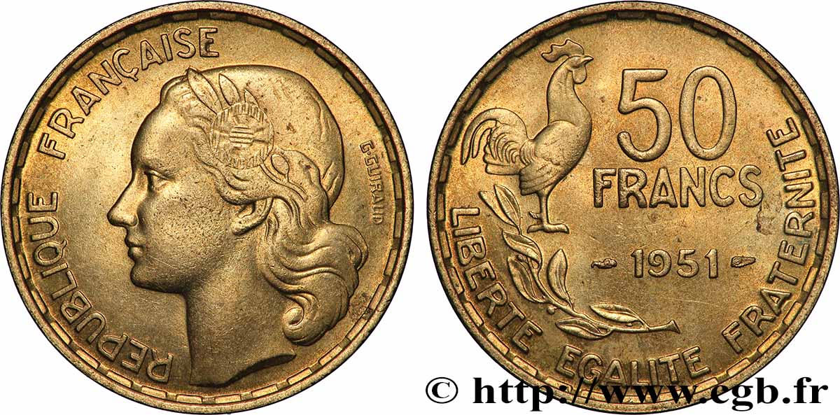 50 francs Guiraud 1951 F.425/5 VZ