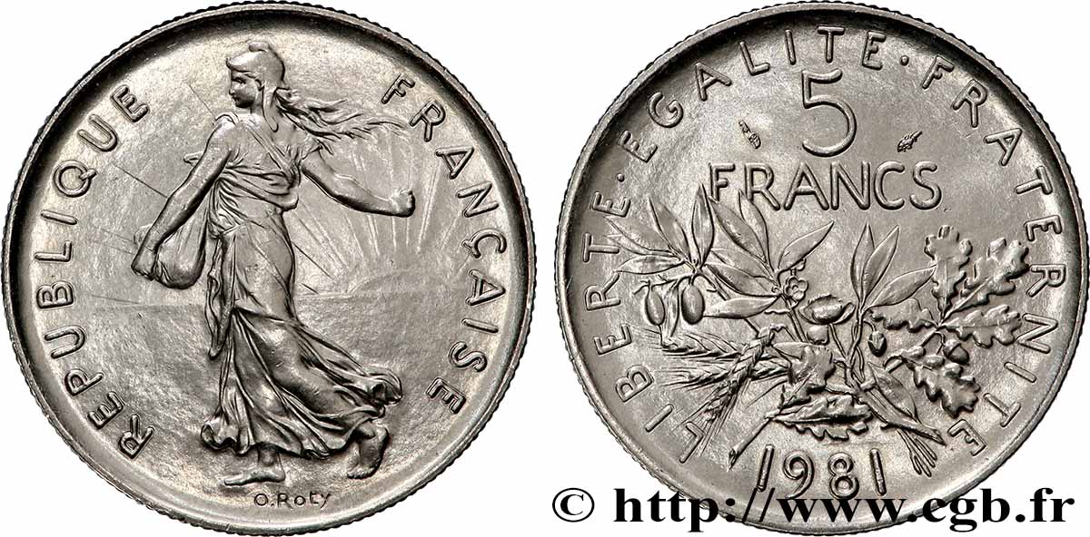 5 francs Semeuse, nickel 1981 Pessac F.341/13 MS