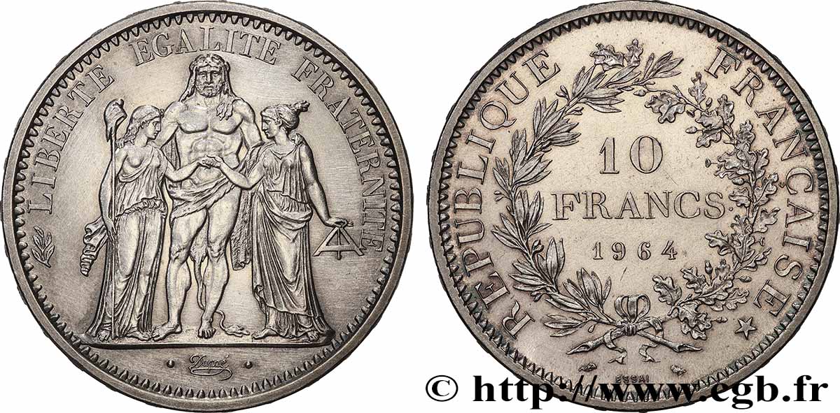 Essai de 10 francs Hercule 1964 Paris F.364/2 MS
