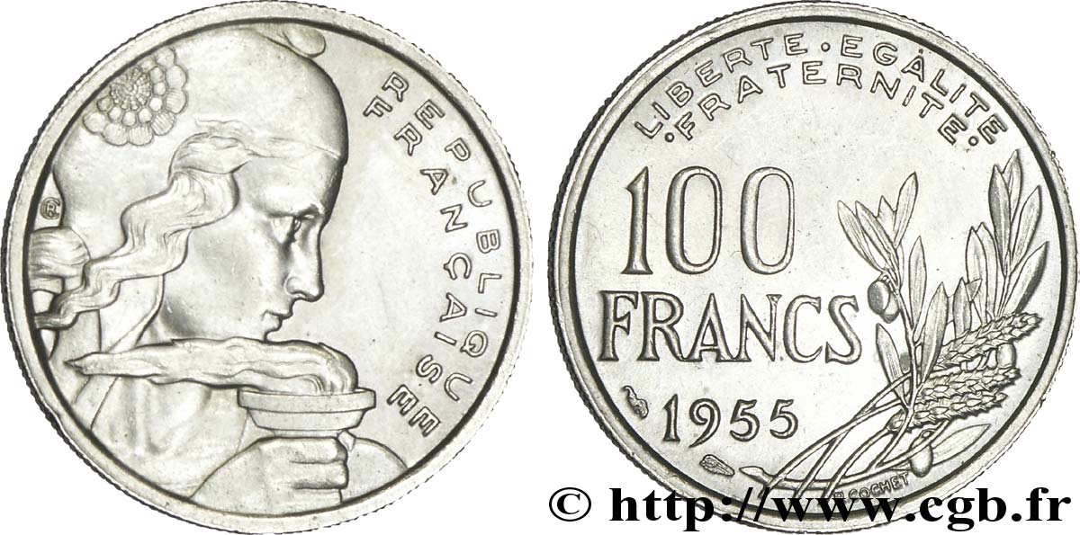 100 francs Cochet 1955  F.450/5 SUP60 