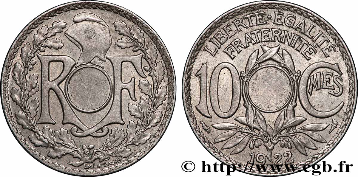 10 centimes Lindauer, Fautée non perforée 1922 F.138/6 var. VZ