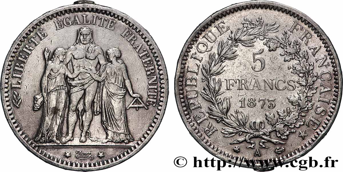 5 francs Hercule 1873 Paris F.334/9 XF