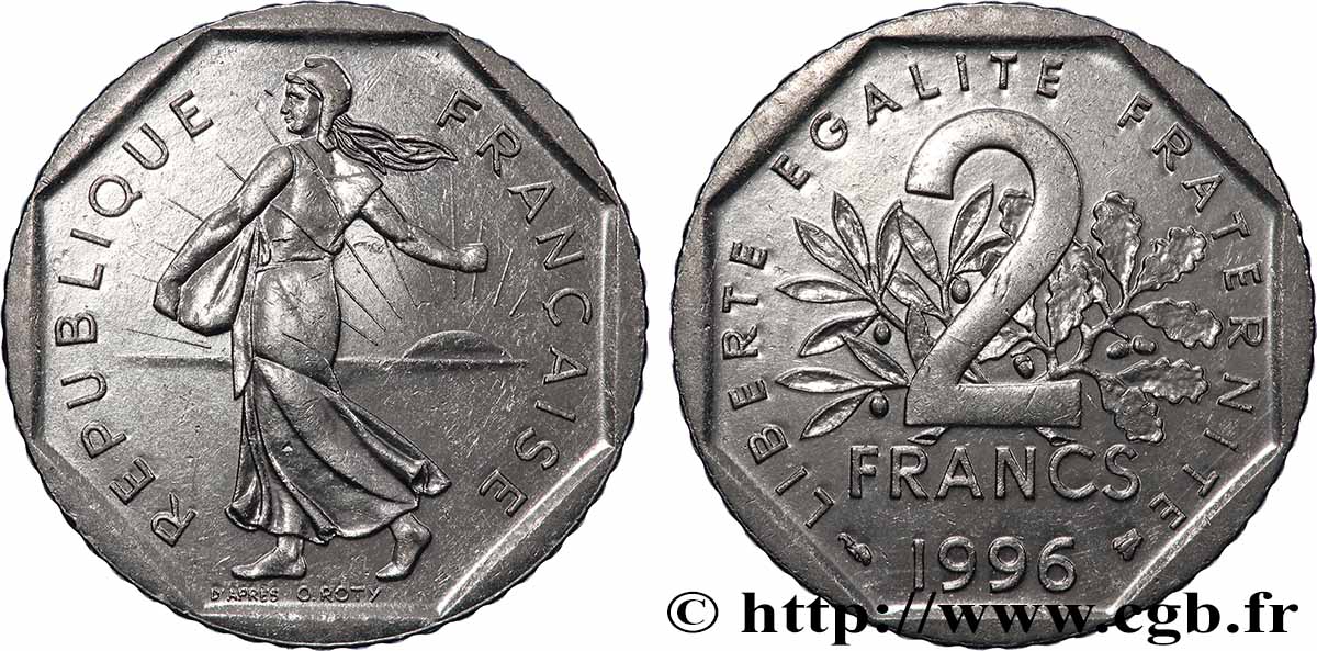 2 francs Semeuse, nickel 1996 Pessac F.272/24 MS