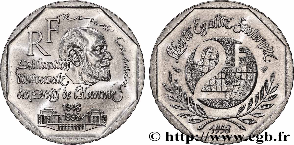 2 francs René Cassin 1998 F.276/2 SPL