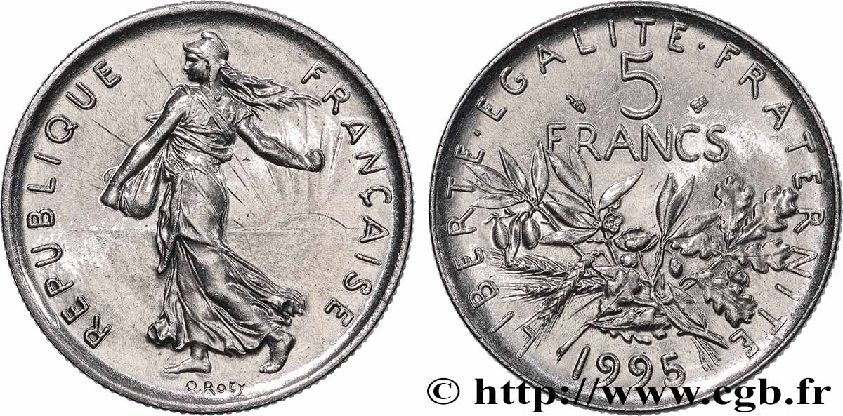 5 francs Semeuse, nickel 1995 Pessac F.341/31 MS