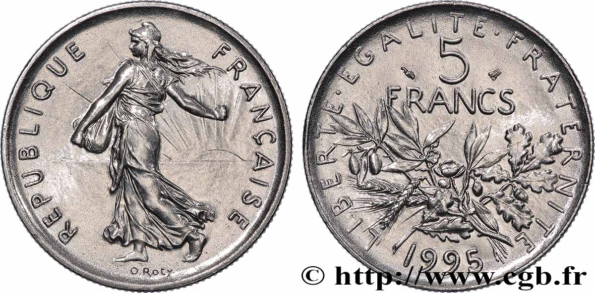 5 francs Semeuse, nickel 1995 Pessac F.341/31 SPL