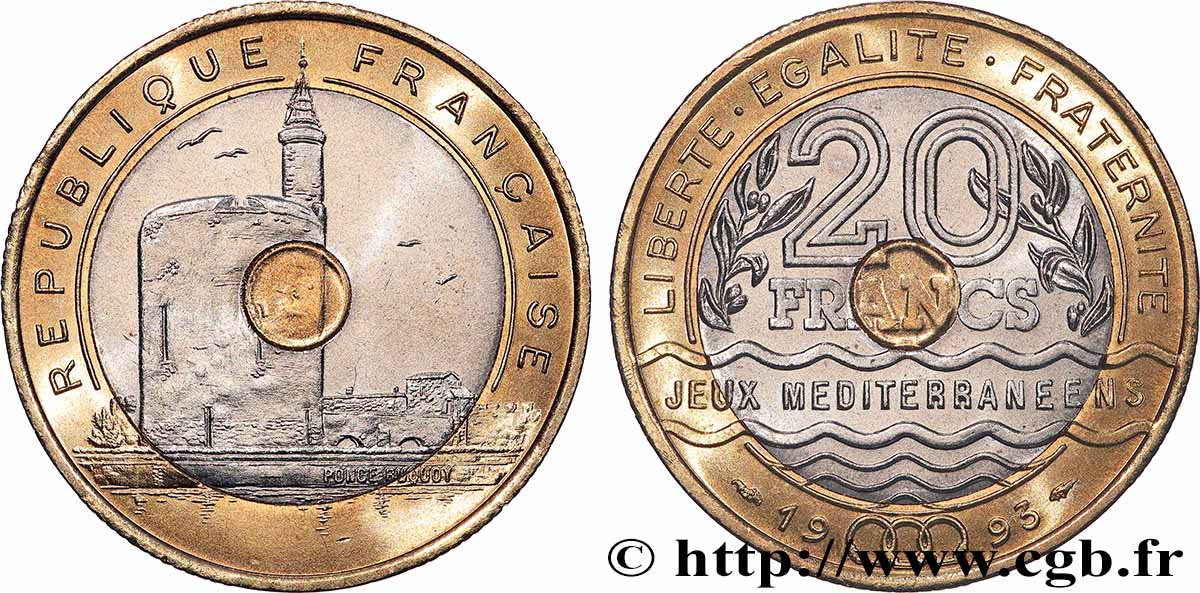 20 francs Jeux Méditerranéens 1993 Pessac F.404/2 SPL