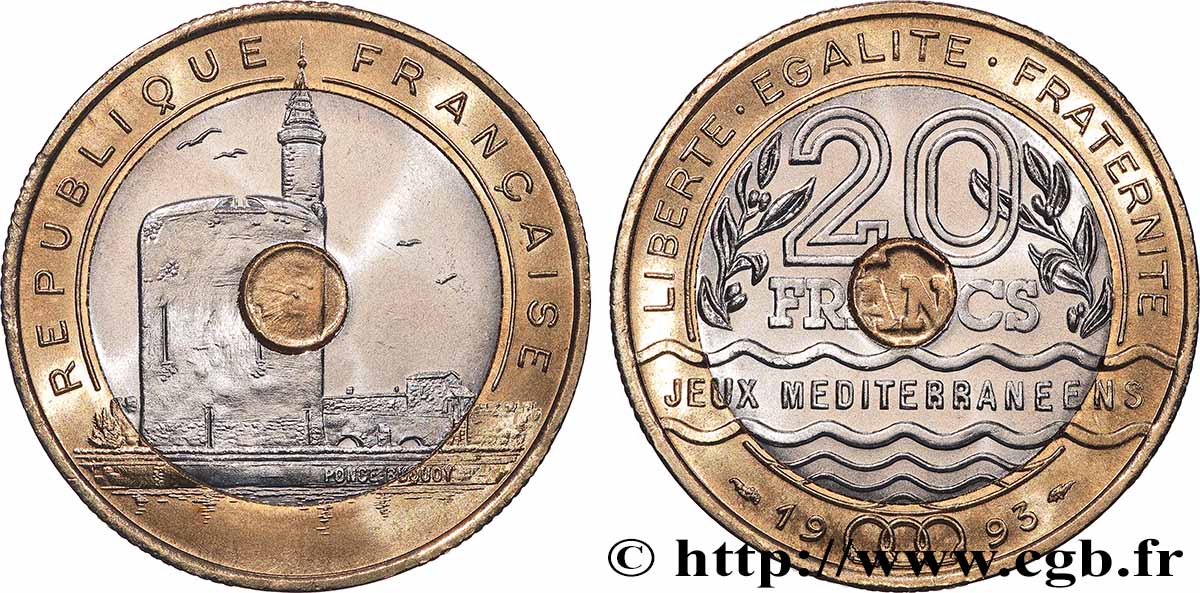 20 francs Jeux Méditerranéens 1993 Pessac F.404/2 SUP