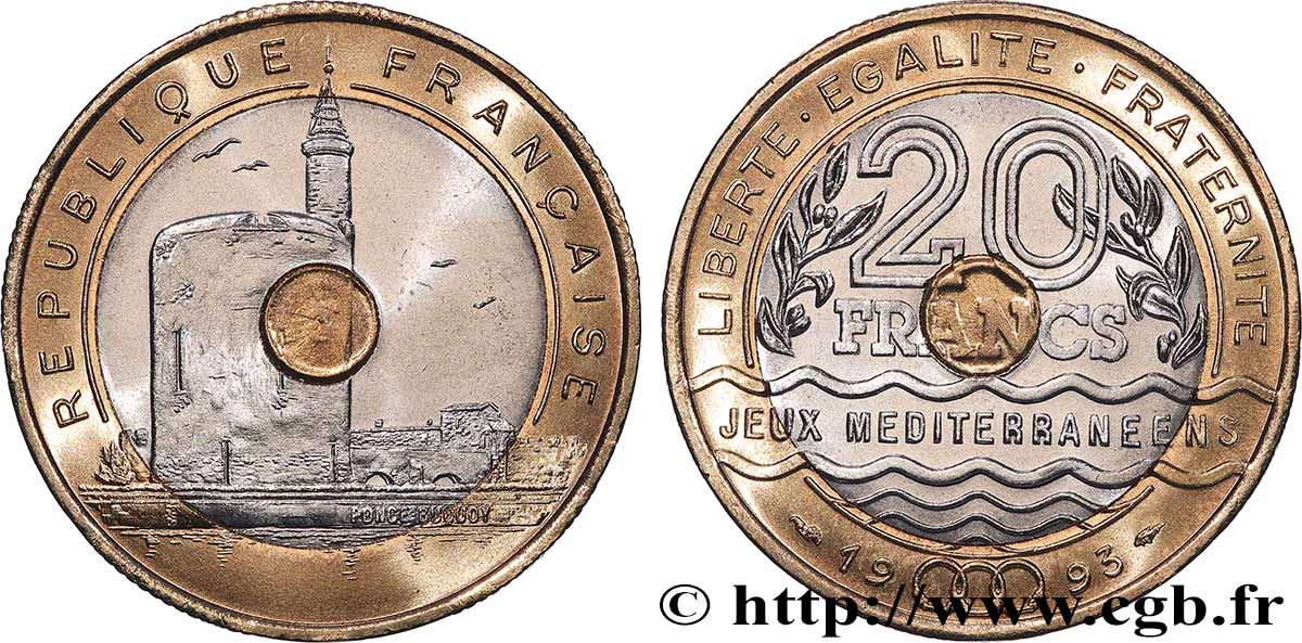 20 francs Jeux Méditerranéens 1993 Pessac F.404/2 SPL