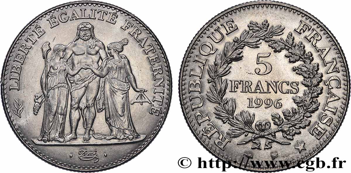 5 francs Hercule de Dupré 1996 F.346/2 VZ+