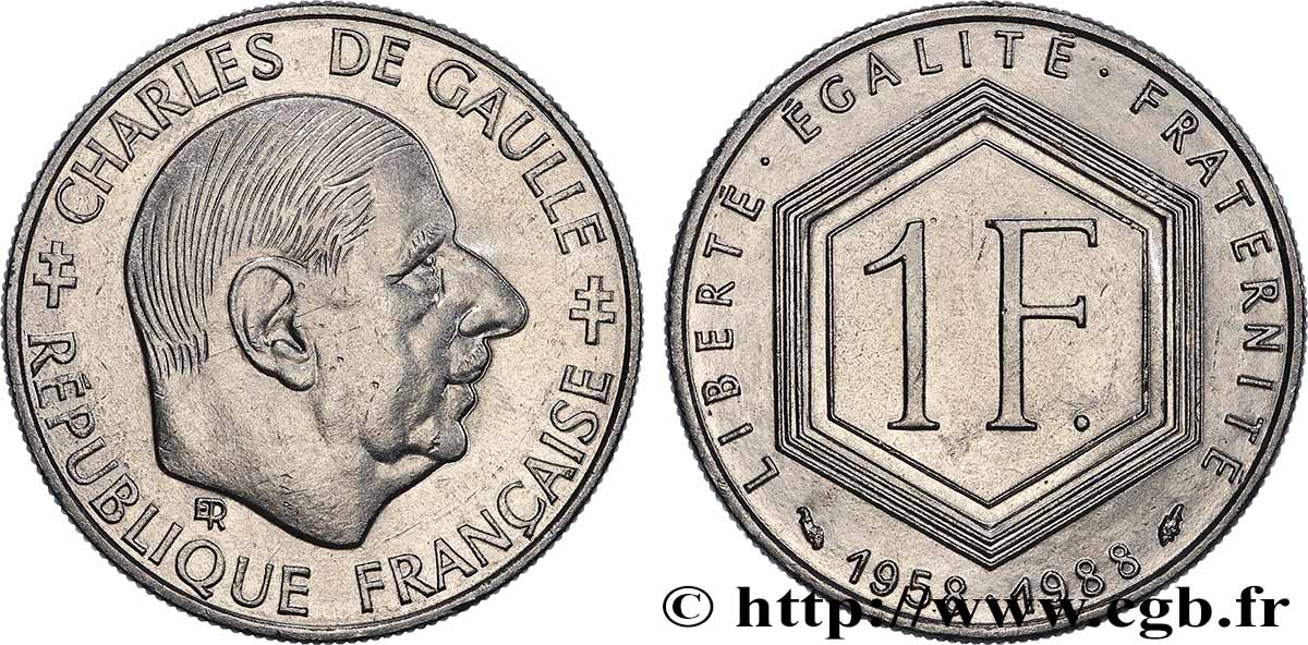 1 franc De Gaulle 1988 F.227/2 VZ+