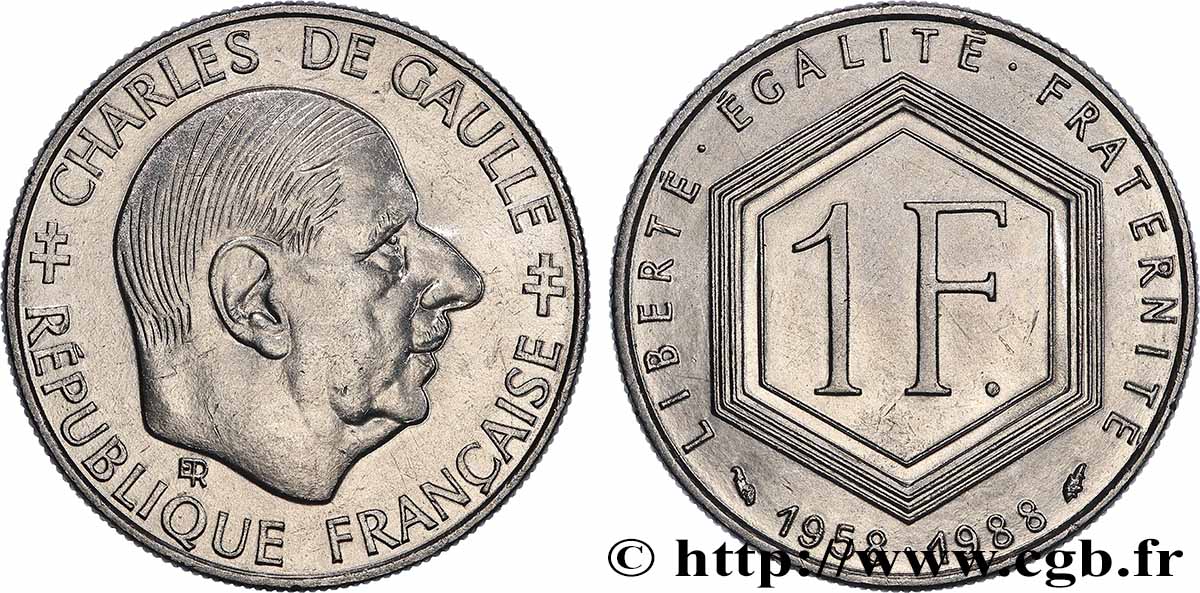 1 franc De Gaulle 1988 F.227/2 VZ+
