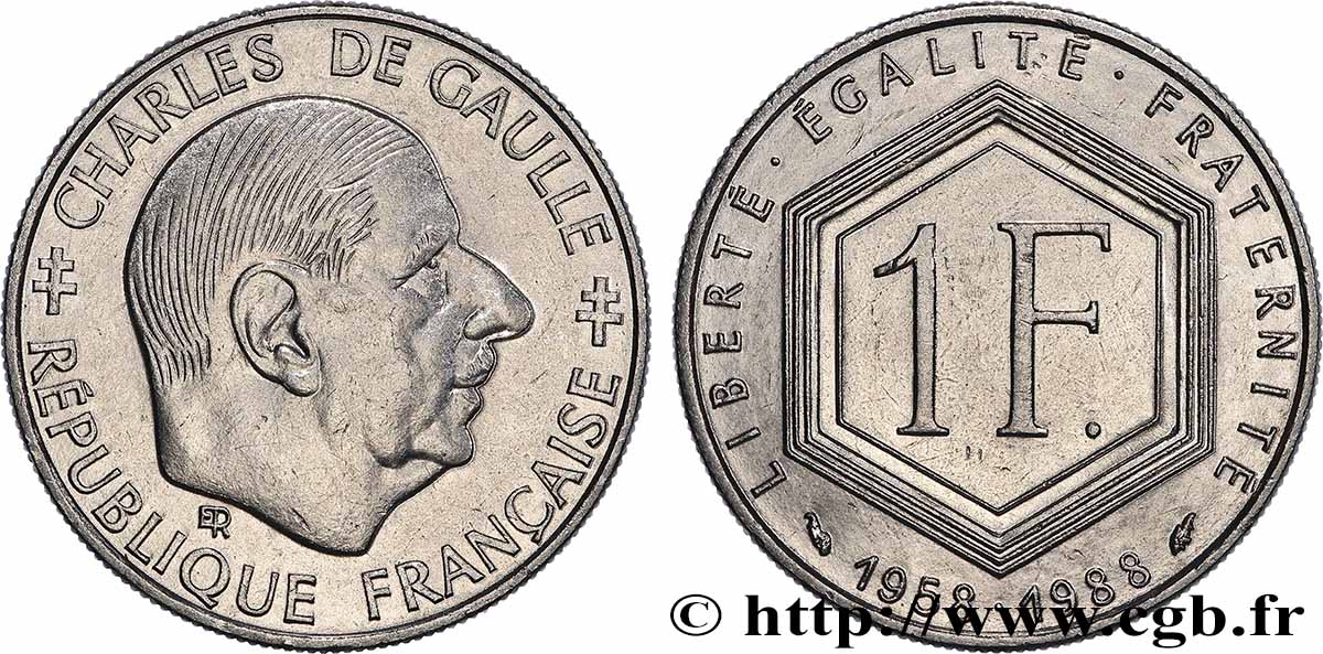 1 franc De Gaulle 1988 F.227/2 VZ+